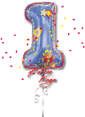 1st Birthday Teddy Bear - Hugs & Stitches 1st Birthday Boy 29" (417x500)