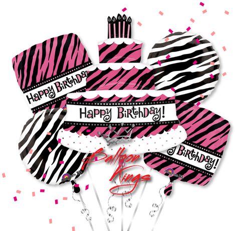 Happy Birthday Zebra Cake Bouquet - Shape Balloon - Fabulous Birthday Cake Happy Birthday! (500x500)