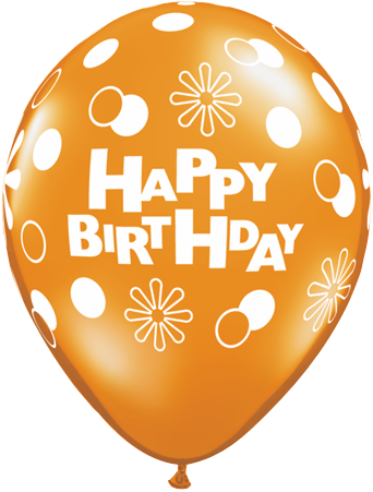 5 - 11" Happy Birthday Polka Dots 100 Latex Balloons (342x451)