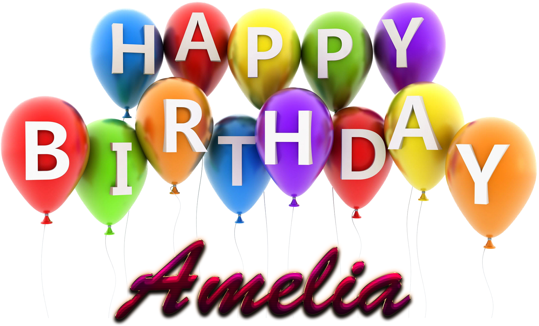 Amelia Happy Birthday Balloons Name Png - Happy Birthday Png (1920x1200)