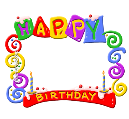 Colorful Happy Birthday Photo Frame E-card - Happy Birthday Card Frame (416x382)