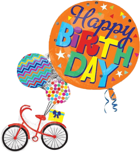 31" Giant Bike Happy Birthday Bicycle Shape Balloon - Happy Birthday With Bicycle (462x500)