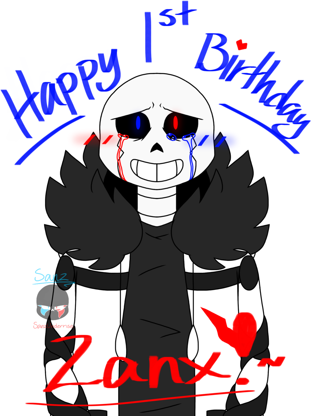 Happy 1st Birthday, Zanx By Sanzunderrise - Deviantart (1024x1365)