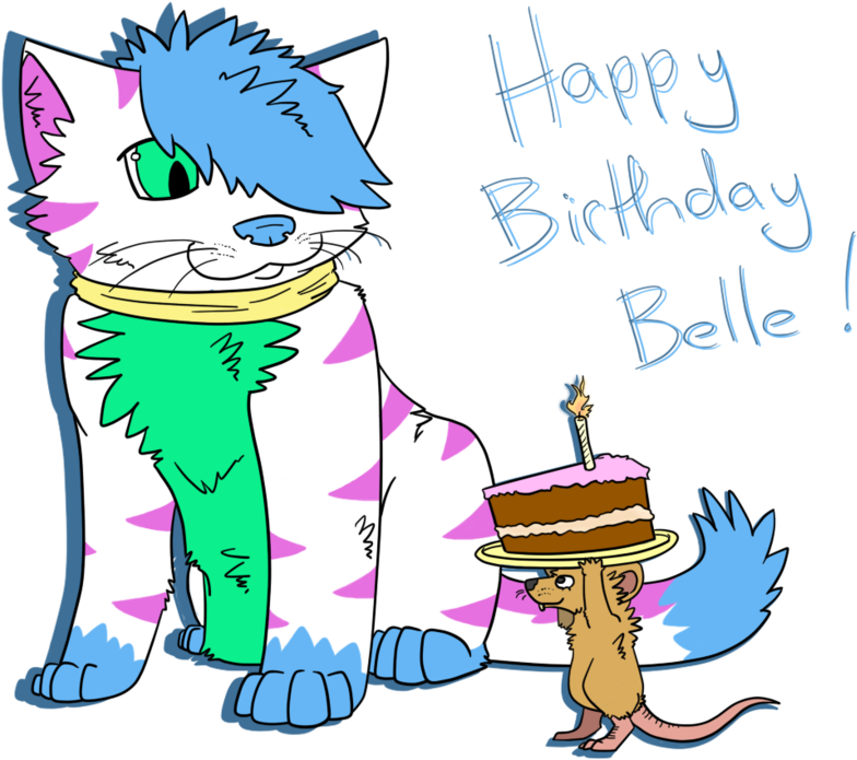 Happy Birthday Belle By Sludgy - Cartoon (900x736)