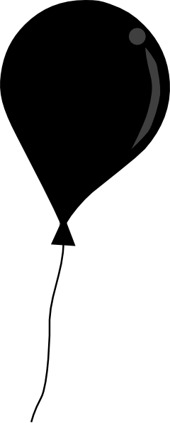 Black - Black Balloon Clip Art (240x596)