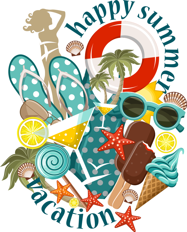 Beach Summer Illustration - Beach Summer Illustration (741x919)
