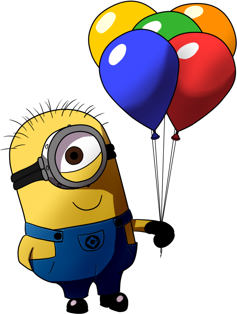 T-shirt Balloon Birthday Party Clip Art - Minions With Balloons Png (1024x1127)