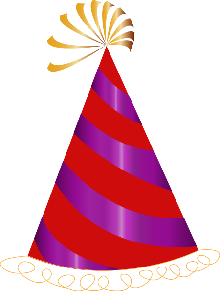 Red And Purple Party Hat Clip Art At Clker - Party Hat Clip Art (450x594)