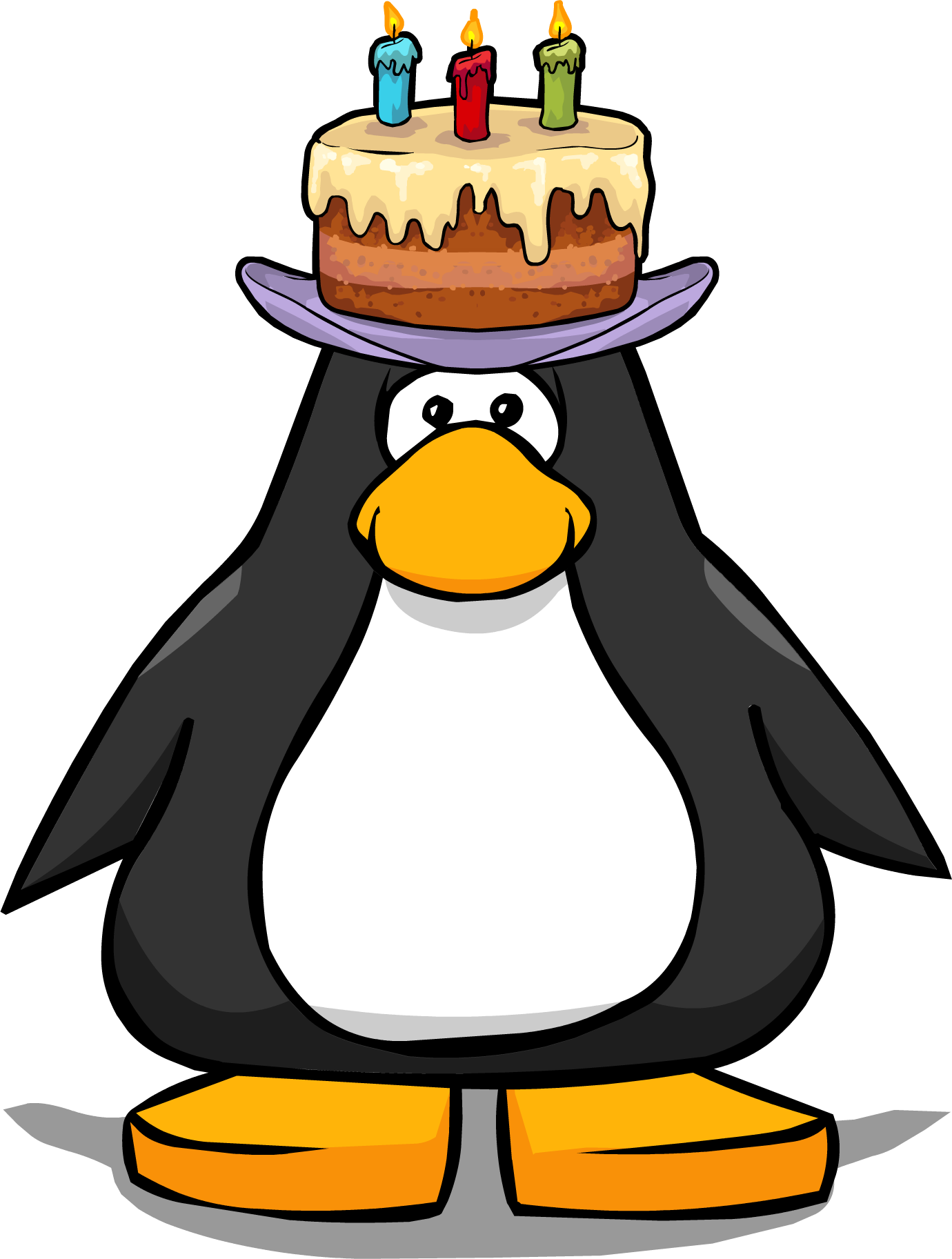Happy Birthday Hat On A Player Card - Penguin With A Horn (1380x1825)