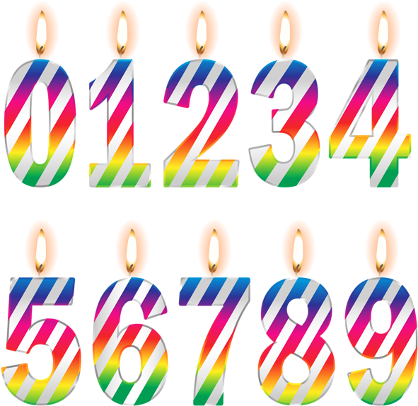 Numbers Birthday Candles Png Clip Art Image - Clip Art (850x828)