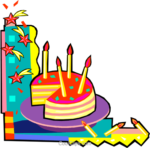 Birthday Cake With Candles Royalty Free Vector Clip - Aniversário De Amigo Para Amiga (480x474)