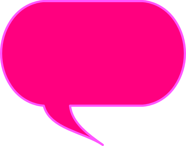 Pink Talk Bubble Clip Art At Clker - Pink Speech Bubble Png (600x473)