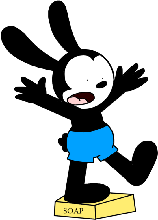 Oswald Slipping On Soap By Marcospower1996 - Soap (1032x774)