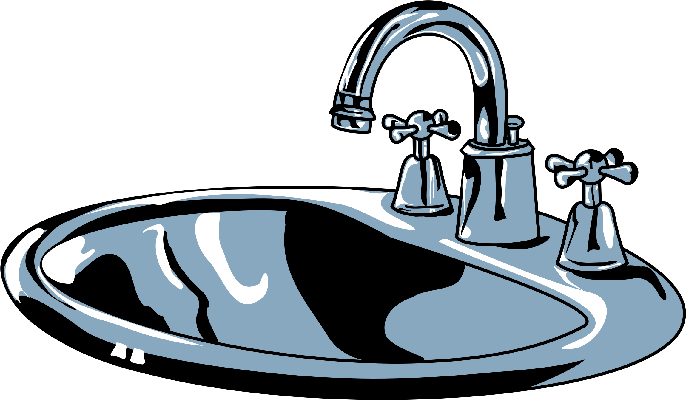 Kitchen Sink Clipart Free Images - Sink Clip Art (2400x1443)