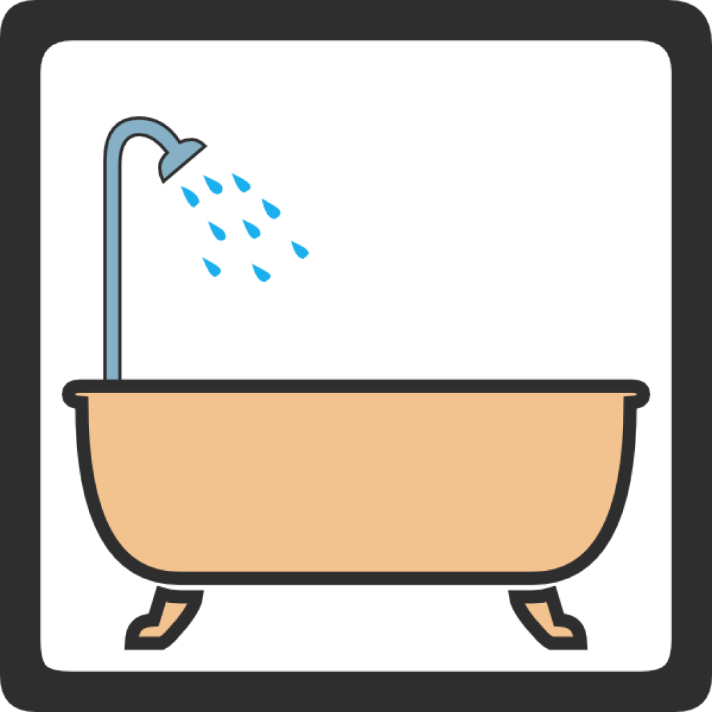 Shower Clipart Bath Sign Clip Art At Clker Vector Clip - Bathtub With Shower Clipart (1024x1024)