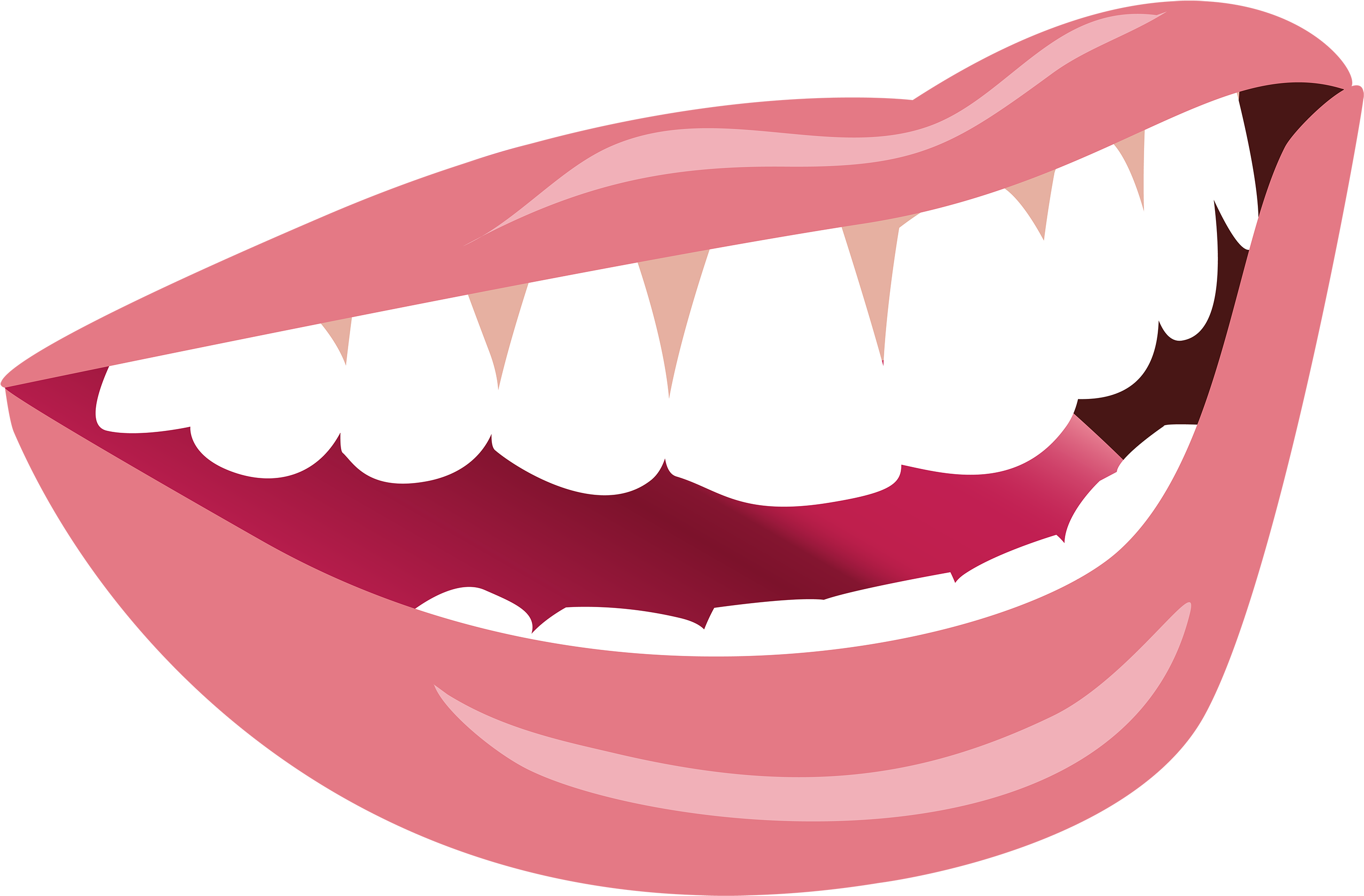 Smiling Mouth Clip Art Clipart Free Download - Teeth Clipart (3000x1970)