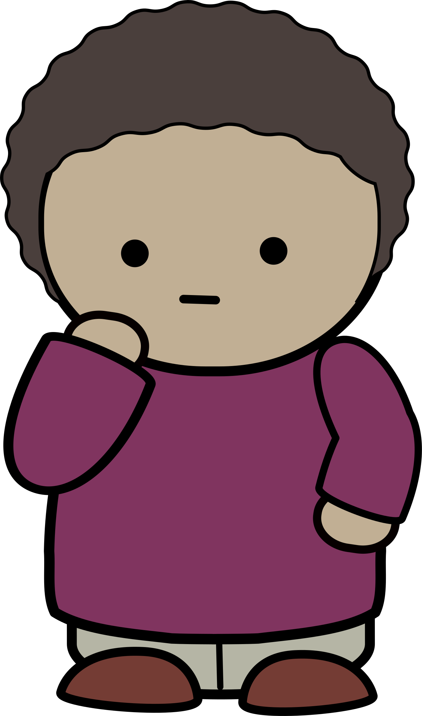 Big Image - Deep In Thought Clipart (1414x2400)