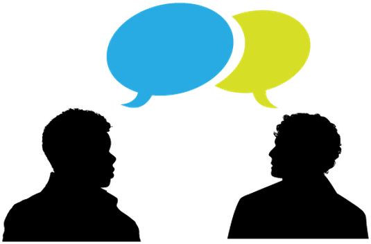 Speaking Heads And Speech Bubble - Speaking Images Clip Art (566x399)