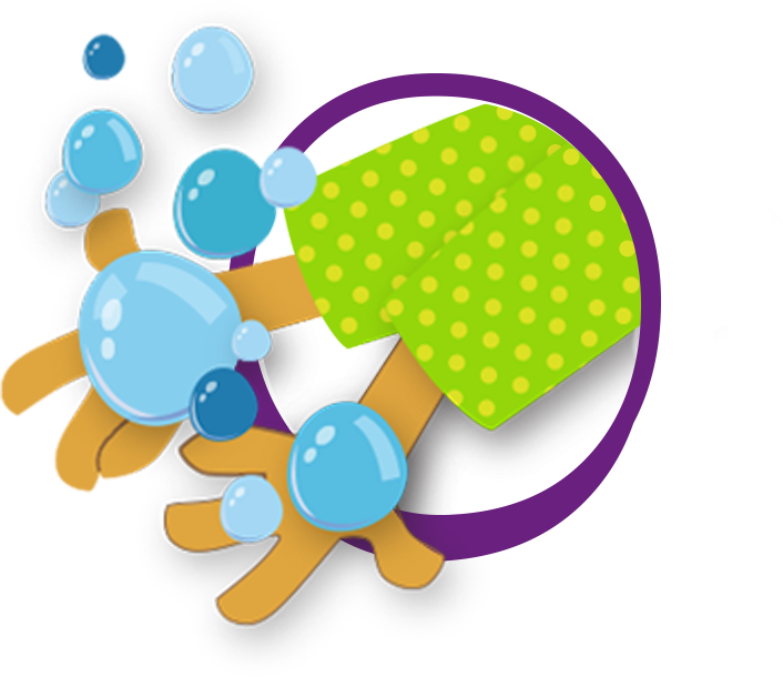 Wash Your Hands And Use Sanitizer - Circle (706x610)