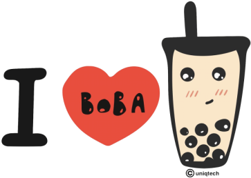 I Heart Bubble Milk Tea I Heart Boba - Bubble Tea (375x500)
