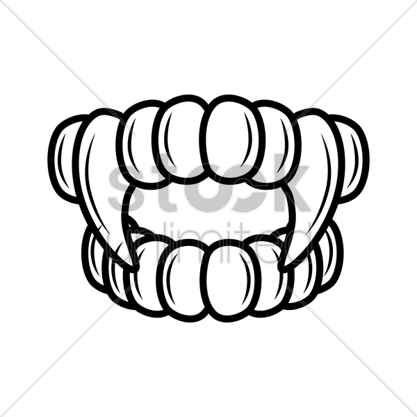 Vampire Teeth Clipart Transparent - Vampire Teeth Outline (600x600)