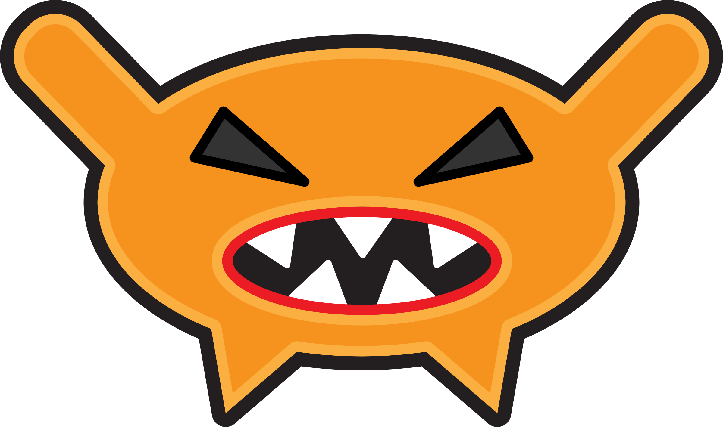 Teeth Clipart Beast - Monster Clip Art (2400x1419)