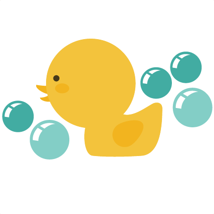 Rubber Duck With Bubbles Clip Art - Miss Kate Cuttables Duck (432x432)