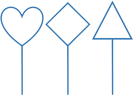 Pipe Cleaners Bent Into A Heart, Diamond, And Triangle - Pipe Cleaner (466x336)