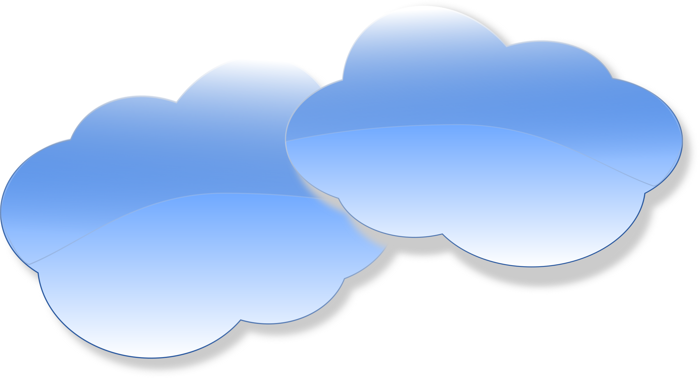 Clouds Weather Speech Bubbles Rain Glossy - Clouds Clip Art (2400x1299)