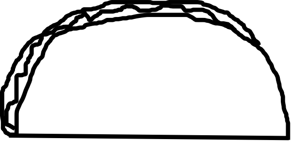 Tacos Clipart Black And White - Taco Black And White (600x293)