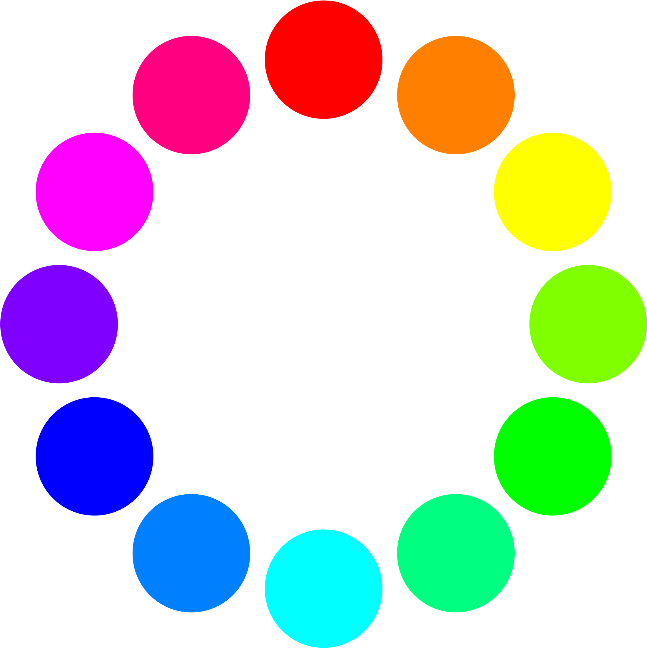 Color Circle Clip Art 217451 - 12 Color (2400x2400)