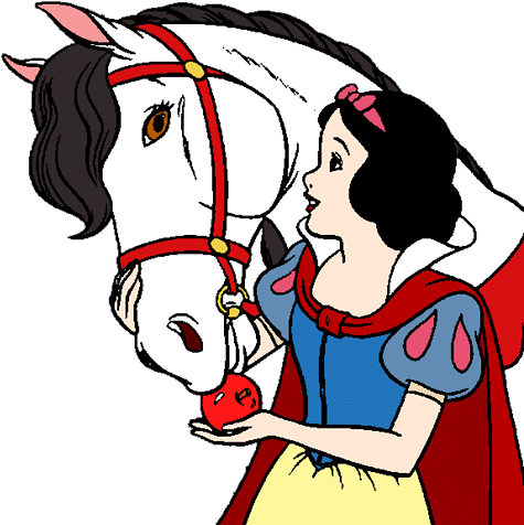 Snow White And The Seven Dwarfs Images Snow White Clipart - Snow White And Horse (477x488)