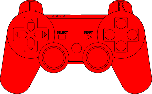 Ps3 Controller Red Clip Art - Red Controller Clipart (600x372)