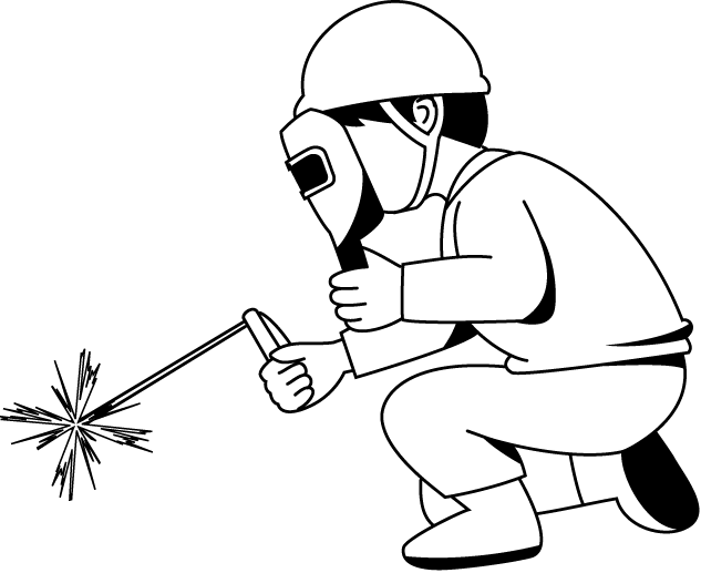 Welding Clipart - Welder Coloring Pages (633x517)