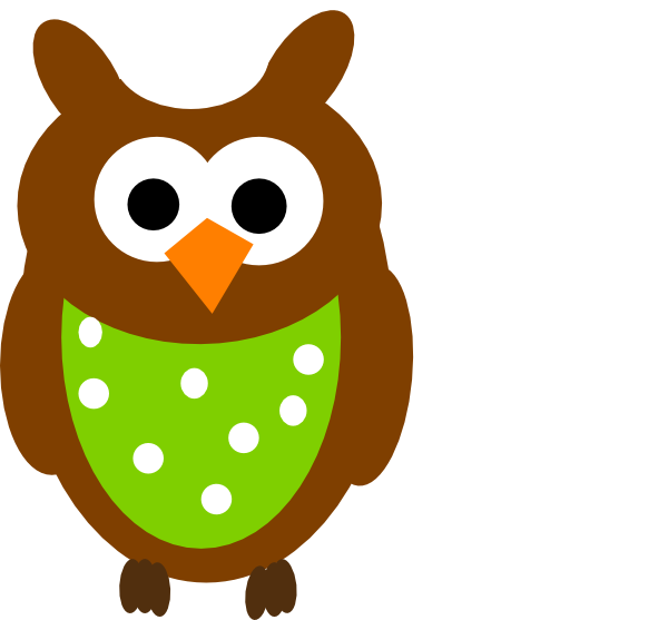 Dots Clipart Brown - Baby Owl Clip Art (600x557)