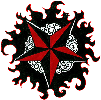 Nautical Star Tattoos Free Png Image - Colorful Tattoo Png (400x396)