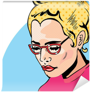 Pop Art Woman Comic Book Style With Dot Wall Mural - Pildora Del Mal Amor (400x400)