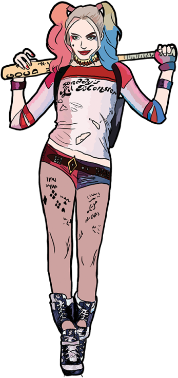 Al Harley Quinn Fani Hsieh Png - Harley Quinn Comic Png (640x800)