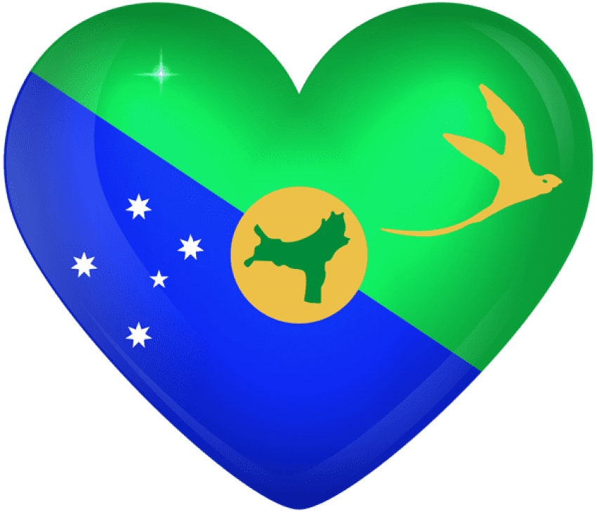 Free Png Download Christmas Island Large Heart Flag - Free Png Download Christmas Island Large Heart Flag (850x729)