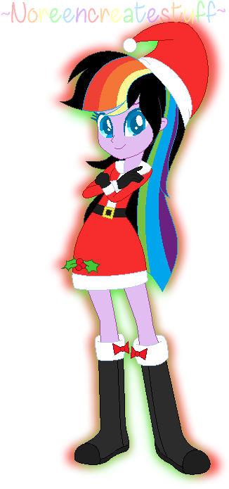Rainbow Heart Christmas Outfit By Noreencreatesstuff - Rainbow Heart Christmas Outfit By Noreencreatesstuff (374x733)