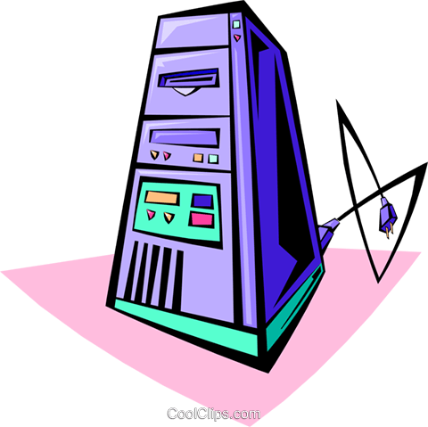 Computer Tower Royalty Free Vector Clip Art Illustration - Computer Tower Royalty Free Vector Clip Art Illustration (480x479)