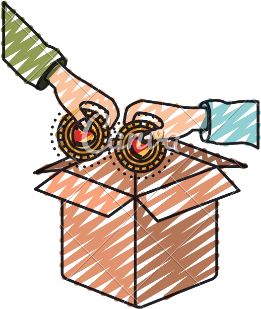 Color Crayon Silhouette Hands Holding A Coins With - Color Crayon Silhouette Hands Holding A Coins With (800x800)