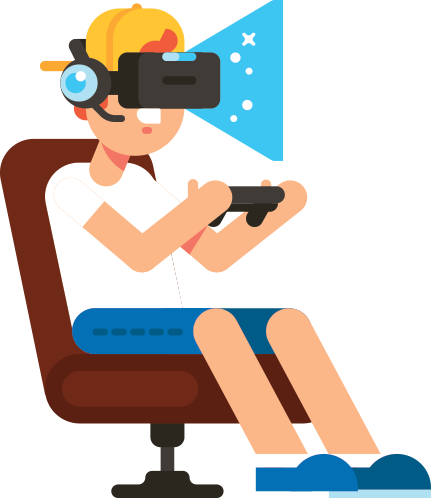 Student Playing Game In Vr - Student Playing Game In Vr (431x498)