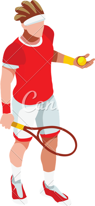 Olympic Tennis Player With Racket And Ball - Olympic Tennis Player With Racket And Ball (368x800)