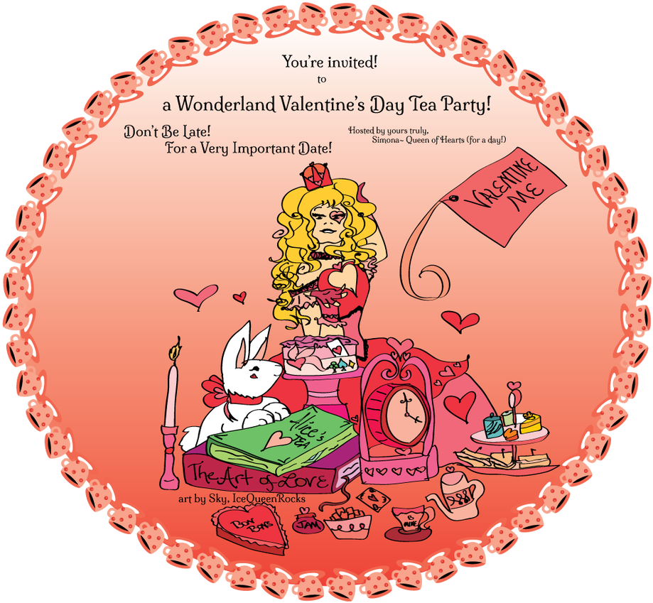 Wonderland Valentines Day Tea Party By Icequeenrocks - Wonderland Valentines Day Tea Party By Icequeenrocks (929x860)