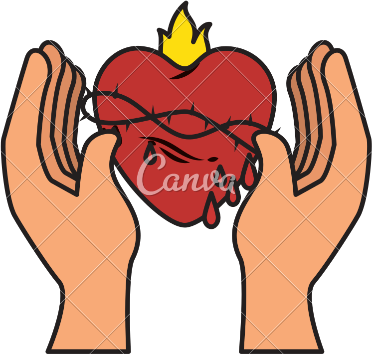 Hand Human With Sacred Heart Of Jesus - Hand Human With Sacred Heart Of Jesus (800x800)