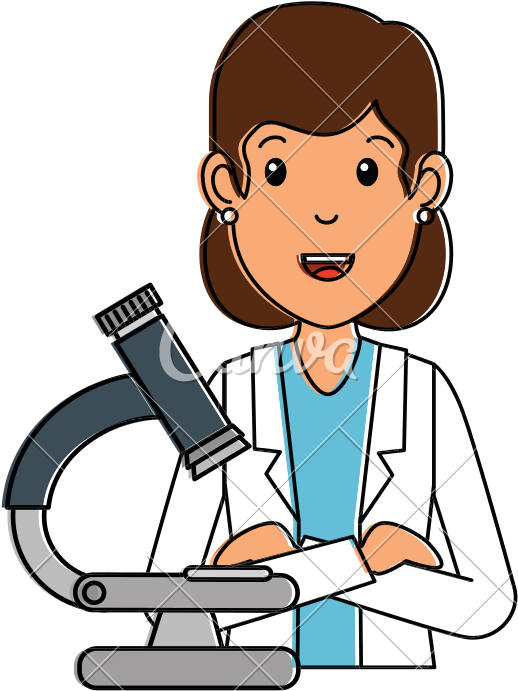 Woman Doctor With Microscope Avatar Character - Woman Doctor With Microscope Avatar Character (800x800)