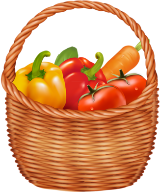 Vegetable Basket, Cartoon Stickers, Fruits And Veggies, - Vegetable Basket, Cartoon Stickers, Fruits And Veggies, (500x393)