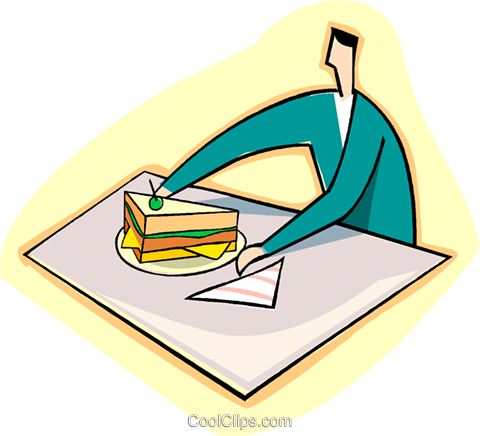 Having Lunch Royalty Free Vector Clip Art Illustration - Having Lunch Royalty Free Vector Clip Art Illustration (480x436)