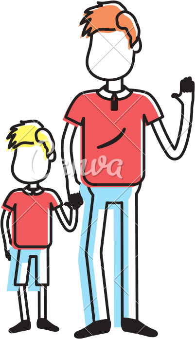 Father With His Son Together And Holding Hands - Father With His Son Together And Holding Hands (800x800)